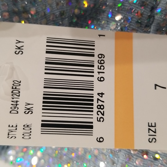 Mini Dress Size 7 Sequin Adjustable spaghetti straps blue Sky Beaded Fringe @hem - Picture 5 of 8